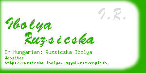 ibolya ruzsicska business card